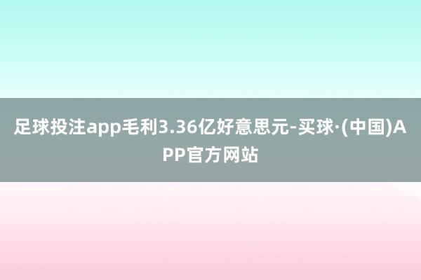 足球投注app毛利3.36亿好意思元-买球·(中国)APP官方网站
