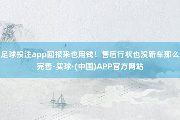 足球投注app回报来也用钱！售后行状也没新车那么完善-买球·(中国)APP官方网站