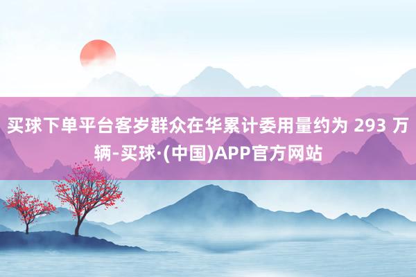 买球下单平台客岁群众在华累计委用量约为 293 万辆-买球·(中国)APP官方网站