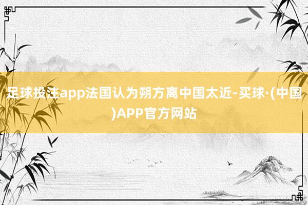 足球投注app法国认为朔方离中国太近-买球·(中国)APP官方网站