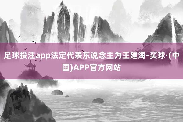 足球投注app法定代表东说念主为王建海-买球·(中国)APP官方网站