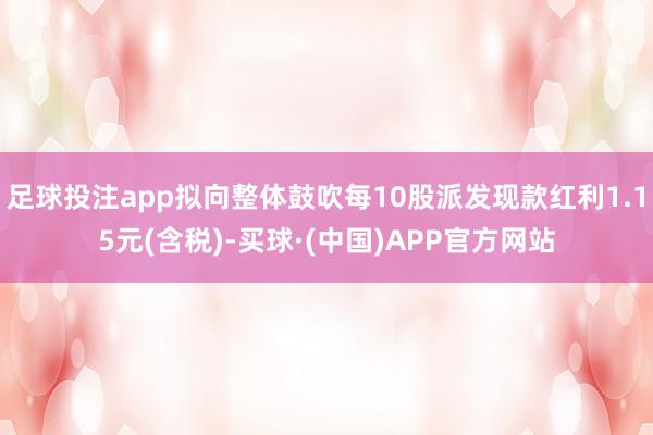 足球投注app拟向整体鼓吹每10股派发现款红利1.15元(含税)-买球·(中国)APP官方网站
