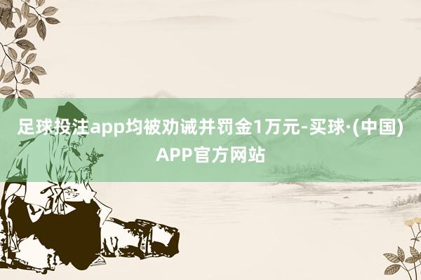 足球投注app均被劝诫并罚金1万元-买球·(中国)APP官方网站