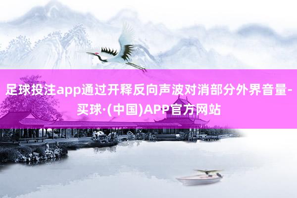 足球投注app通过开释反向声波对消部分外界音量-买球·(中国)APP官方网站