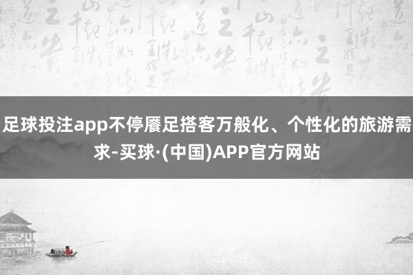 足球投注app不停餍足搭客万般化、个性化的旅游需求-买球·(中国)APP官方网站