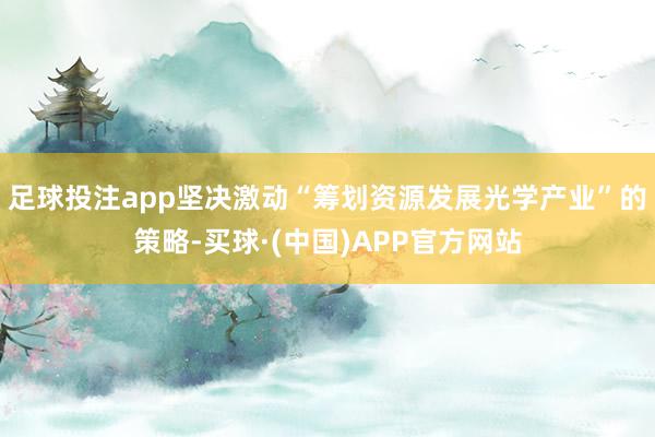 足球投注app坚决激动“筹划资源发展光学产业”的策略-买球·(中国)APP官方网站