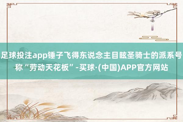 足球投注app锤子飞得东说念主目眩圣骑士的派系号称“劳动天花板”-买球·(中国)APP官方网站