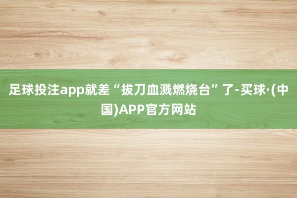 足球投注app就差“拔刀血溅燃烧台”了-买球·(中国)APP官方网站