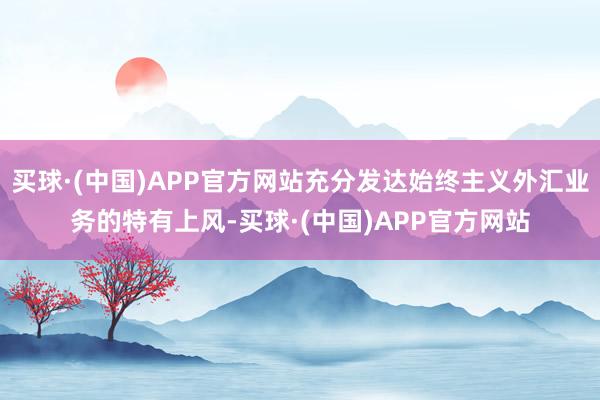 买球·(中国)APP官方网站充分发达始终主义外汇业务的特有上风-买球·(中国)APP官方网站