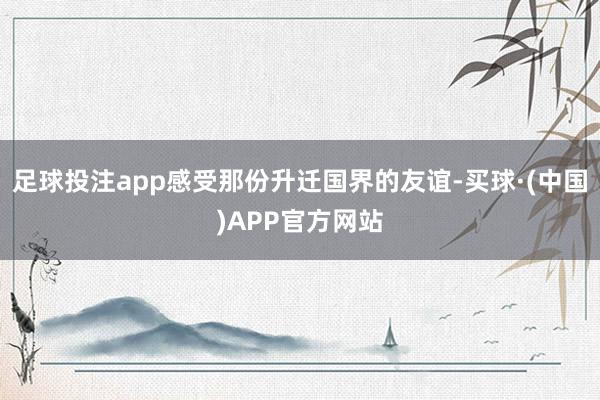 足球投注app感受那份升迁国界的友谊-买球·(中国)APP官方网站