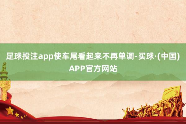足球投注app使车尾看起来不再单调-买球·(中国)APP官方网站
