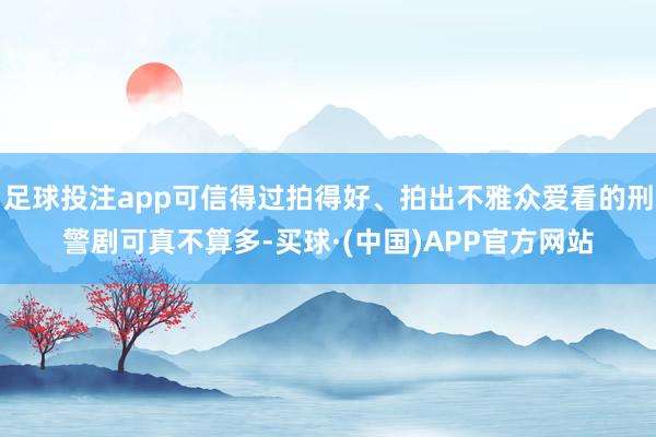 足球投注app可信得过拍得好、拍出不雅众爱看的刑警剧可真不算多-买球·(中国)APP官方网站