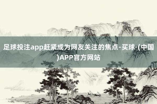 足球投注app赶紧成为网友关注的焦点-买球·(中国)APP官方网站
