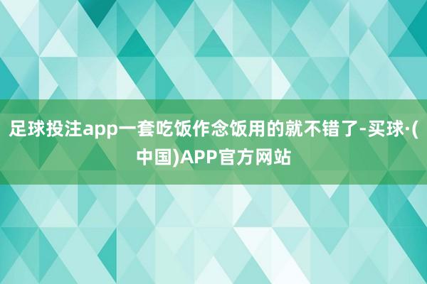 足球投注app一套吃饭作念饭用的就不错了-买球·(中国)APP官方网站