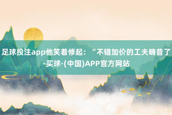 足球投注app他笑着修起：“不错加价的工夫畴昔了-买球·(中国)APP官方网站