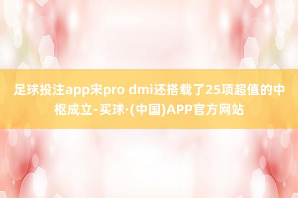 足球投注app宋pro dmi还搭载了25项超值的中枢成立-买球·(中国)APP官方网站