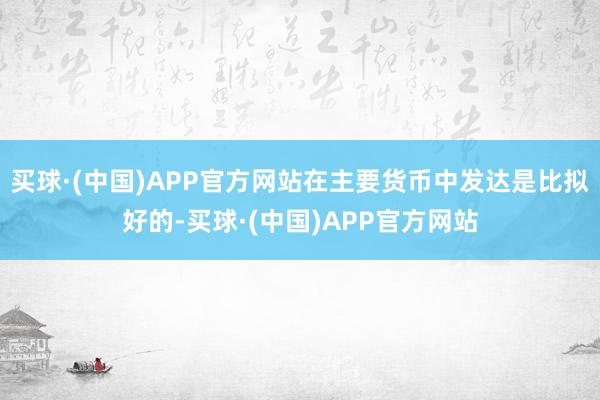 买球·(中国)APP官方网站在主要货币中发达是比拟好的-买球·(中国)APP官方网站