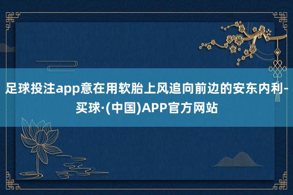 足球投注app意在用软胎上风追向前边的安东内利-买球·(中国)APP官方网站