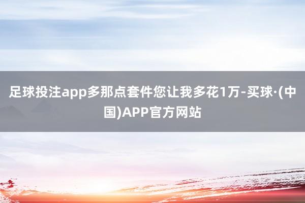 足球投注app多那点套件您让我多花1万-买球·(中国)APP官方网站