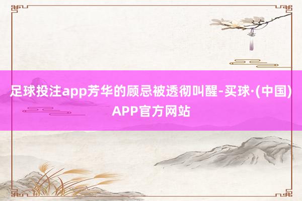足球投注app芳华的顾忌被透彻叫醒-买球·(中国)APP官方网站