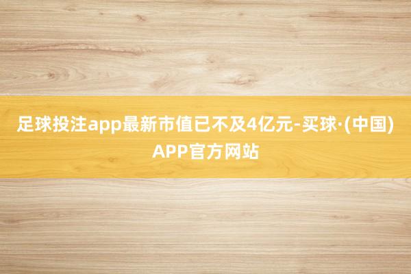 足球投注app最新市值已不及4亿元-买球·(中国)APP官方网站
