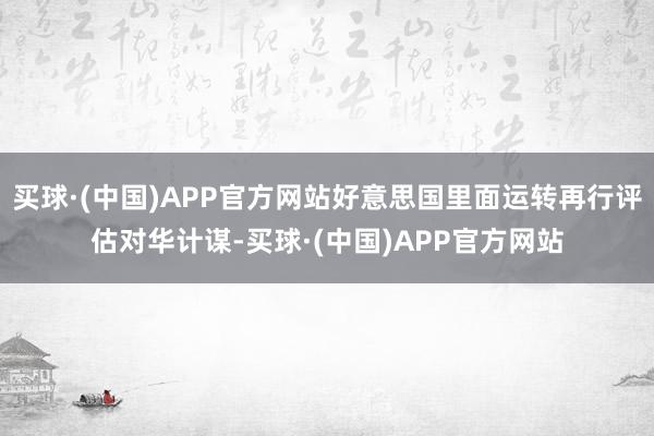 买球·(中国)APP官方网站好意思国里面运转再行评估对华计谋-买球·(中国)APP官方网站
