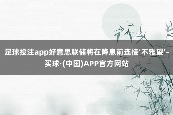 足球投注app好意思联储将在降息前连接‘不雅望’-买球·(中国)APP官方网站