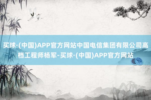 买球·(中国)APP官方网站中国电信集团有限公司高档工程师杨军-买球·(中国)APP官方网站