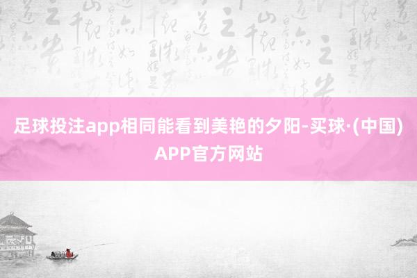 足球投注app相同能看到美艳的夕阳-买球·(中国)APP官方网站