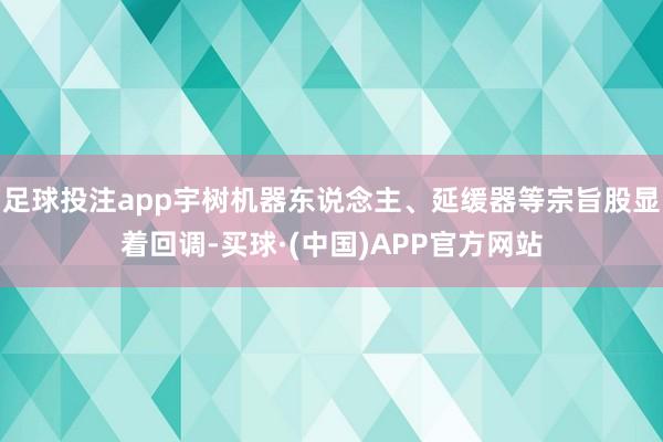 足球投注app宇树机器东说念主、延缓器等宗旨股显着回调-买球·(中国)APP官方网站