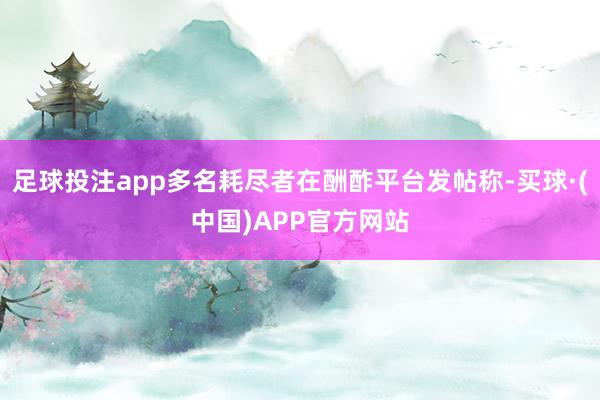 足球投注app多名耗尽者在酬酢平台发帖称-买球·(中国)APP官方网站