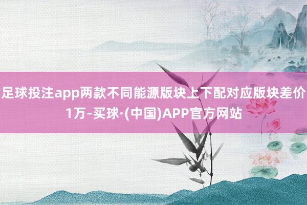 足球投注app两款不同能源版块上下配对应版块差价1万-买球·(中国)APP官方网站