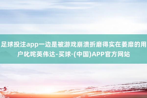 足球投注app一边是被游戏崩溃折磨得实在萎靡的用户叱咤英伟达-买球·(中国)APP官方网站