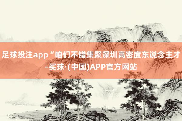 足球投注app“咱们不错集聚深圳高密度东说念主才-买球·(中国)APP官方网站