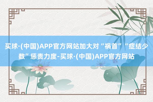 买球·(中国)APP官方网站加大对“祸首”“症结少数”惩责力度-买球·(中国)APP官方网站