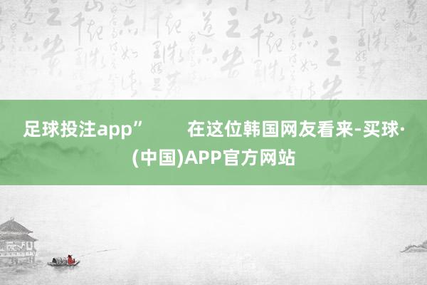 足球投注app”        在这位韩国网友看来-买球·(中国)APP官方网站