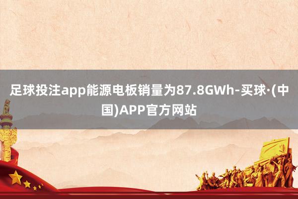 足球投注app能源电板销量为87.8GWh-买球·(中国)APP官方网站
