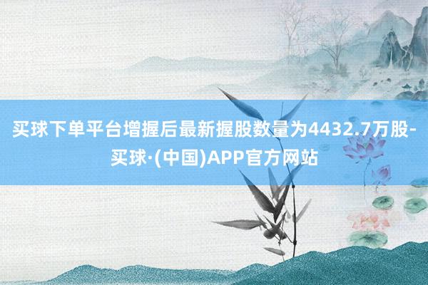 买球下单平台增握后最新握股数量为4432.7万股-买球·(中国)APP官方网站