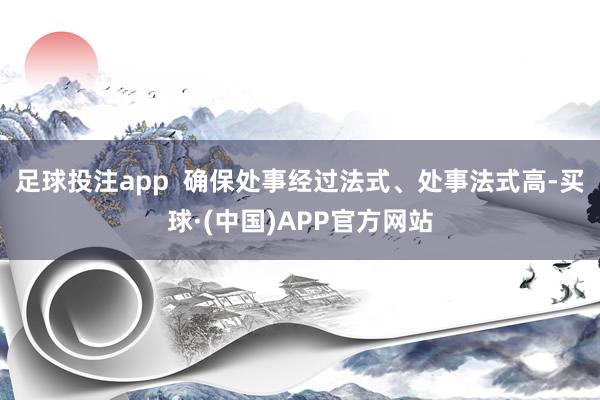 足球投注app  确保处事经过法式、处事法式高-买球·(中国)APP官方网站