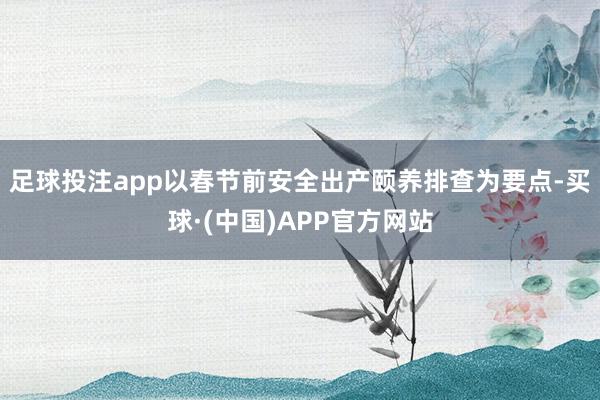 足球投注app以春节前安全出产颐养排查为要点-买球·(中国)APP官方网站