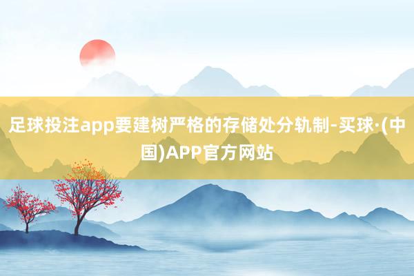 足球投注app要建树严格的存储处分轨制-买球·(中国)APP官方网站