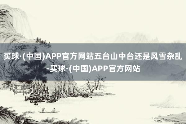 买球·(中国)APP官方网站五台山中台还是风雪杂乱-买球·(中国)APP官方网站