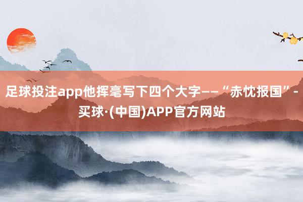 足球投注app他挥毫写下四个大字——“赤忱报国”-买球·(中国)APP官方网站